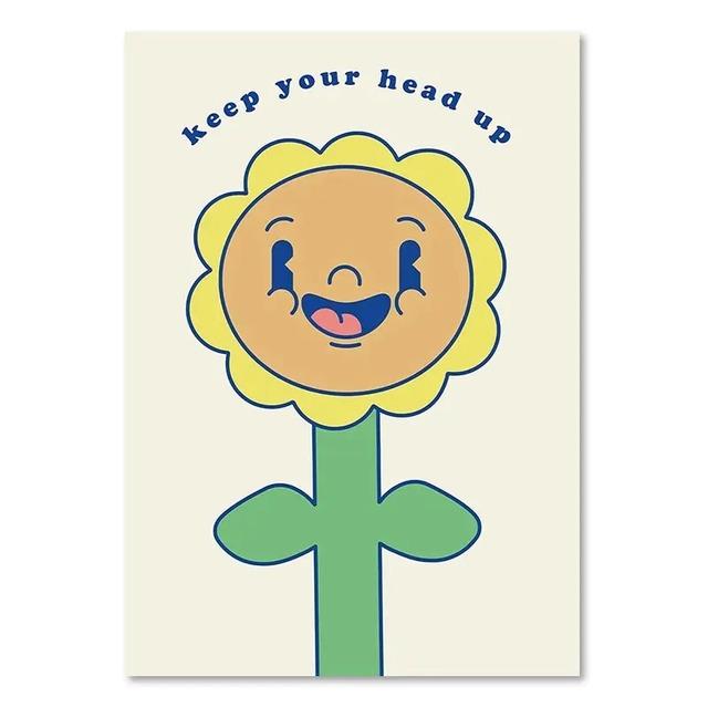 1Pcs Wall Art Canvas Painting Color Living Room Home Decor Strawberry Love Interior Paintings Butterfly Sunflower Girls’ Bedroom No Frame