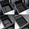 Car Armrest Storage Box For Tesla Model Y Juniper 2025 Model 3 Highland 2025-UP ABS Center Console Organizer Tray Accessories