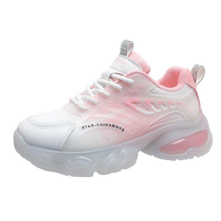 

Модне спортивне взуття для жінок 2024 Нове сітчасте спортивне взуття Градієнтні повсякденні кросівки на платформі Жіноче взуття 40 рожевий