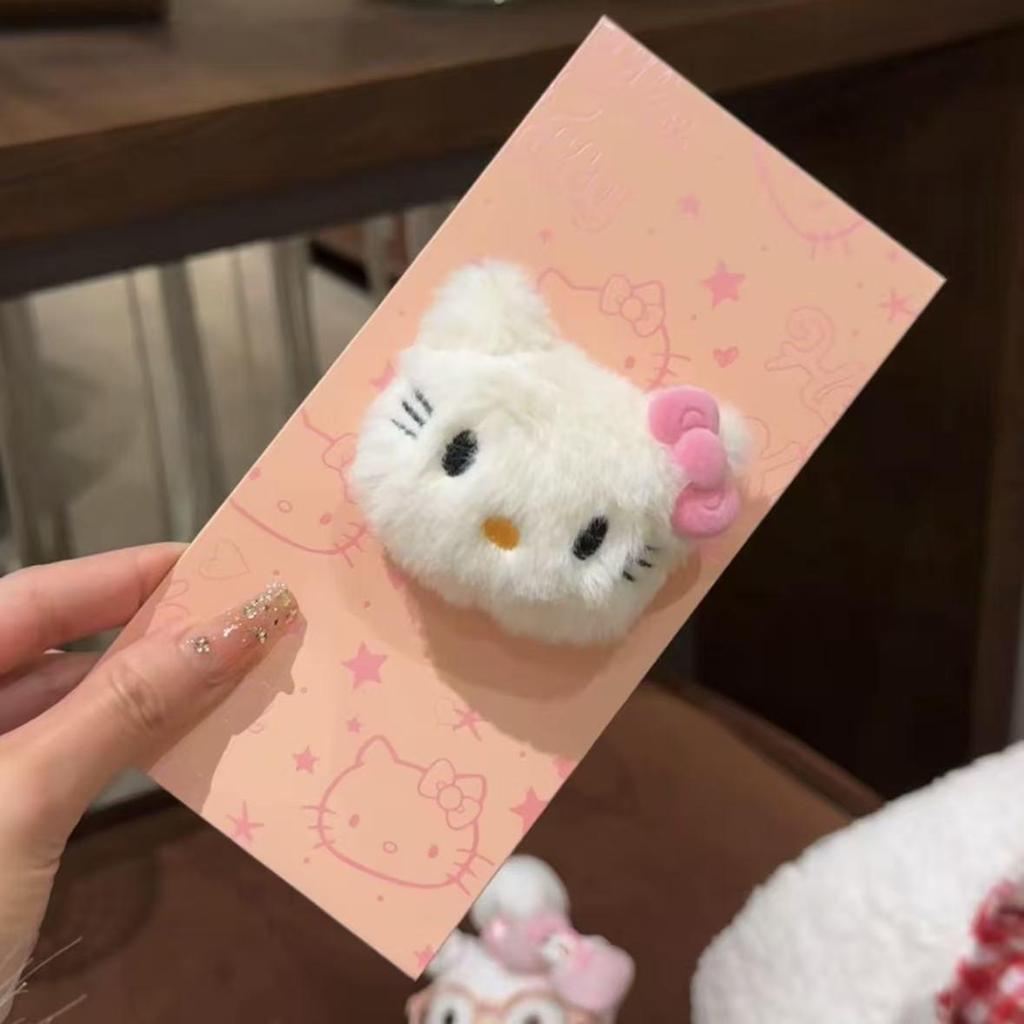 Kitty New Year Red Plush Doll with Cute Girlish Heart Lucky Money Bag for Spring Festival