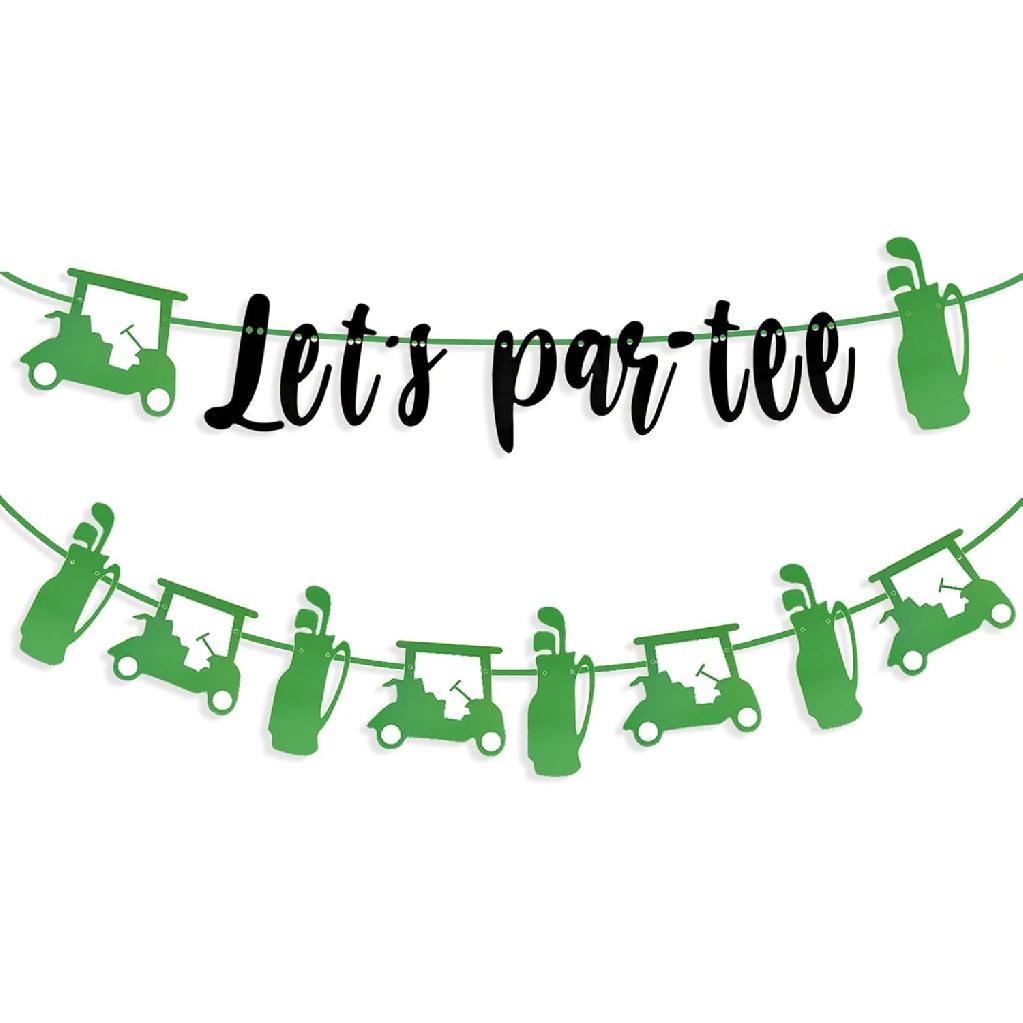 Golf Themed Banner Garland Let s Par-Tee Banner Golf-themed Birthday Party Decoration for Golf Par-Tee Time Birthday Baby Shower Decoration