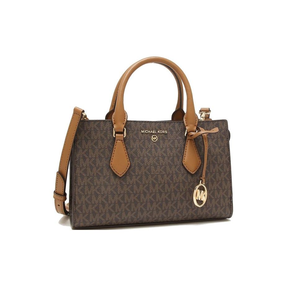 Michael Kors Mk Valerie Commuter Classic Vintage Logo Print Pendant Canvas Polyester Handbag Women Handbag Acorn-Brown 30F2G9VS1B-BRN-ACORN
