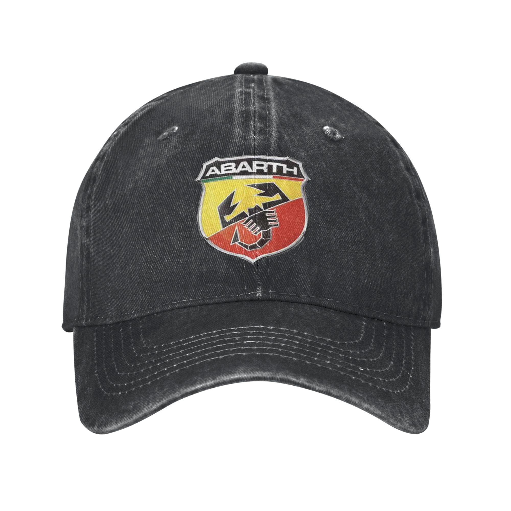 

Abarth C Cool Print Denim Fabric Baseball Caps Snapback Baseball Hats Breathable Casquette Outdoor Unisex One Size