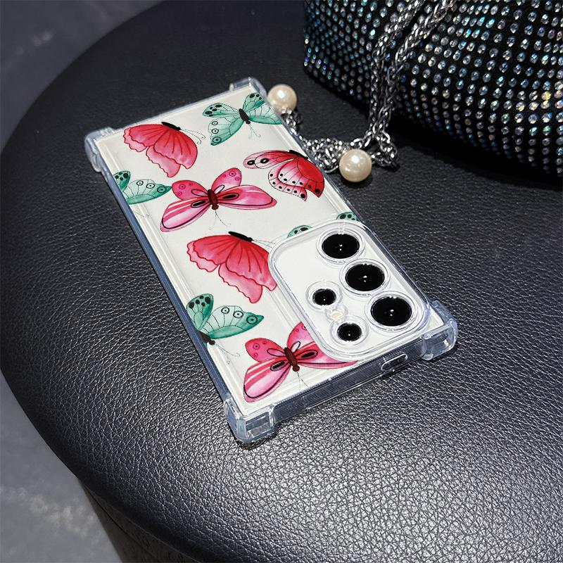 Gradient Butterfly Phone Case for Samsung A20s A21s A23 A24 25 26 31 32 32 33 34 35 50 51 52 53 54 73 Transparent Soft Covers