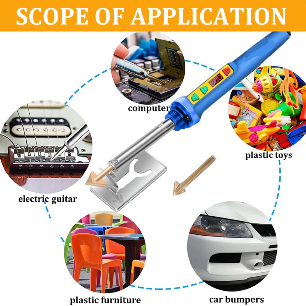 150W Temperature Control Plastic Welding Kit LED Soldering Iron Gun Car Bumper Repair Tool Fast Heating Plastic Welder
