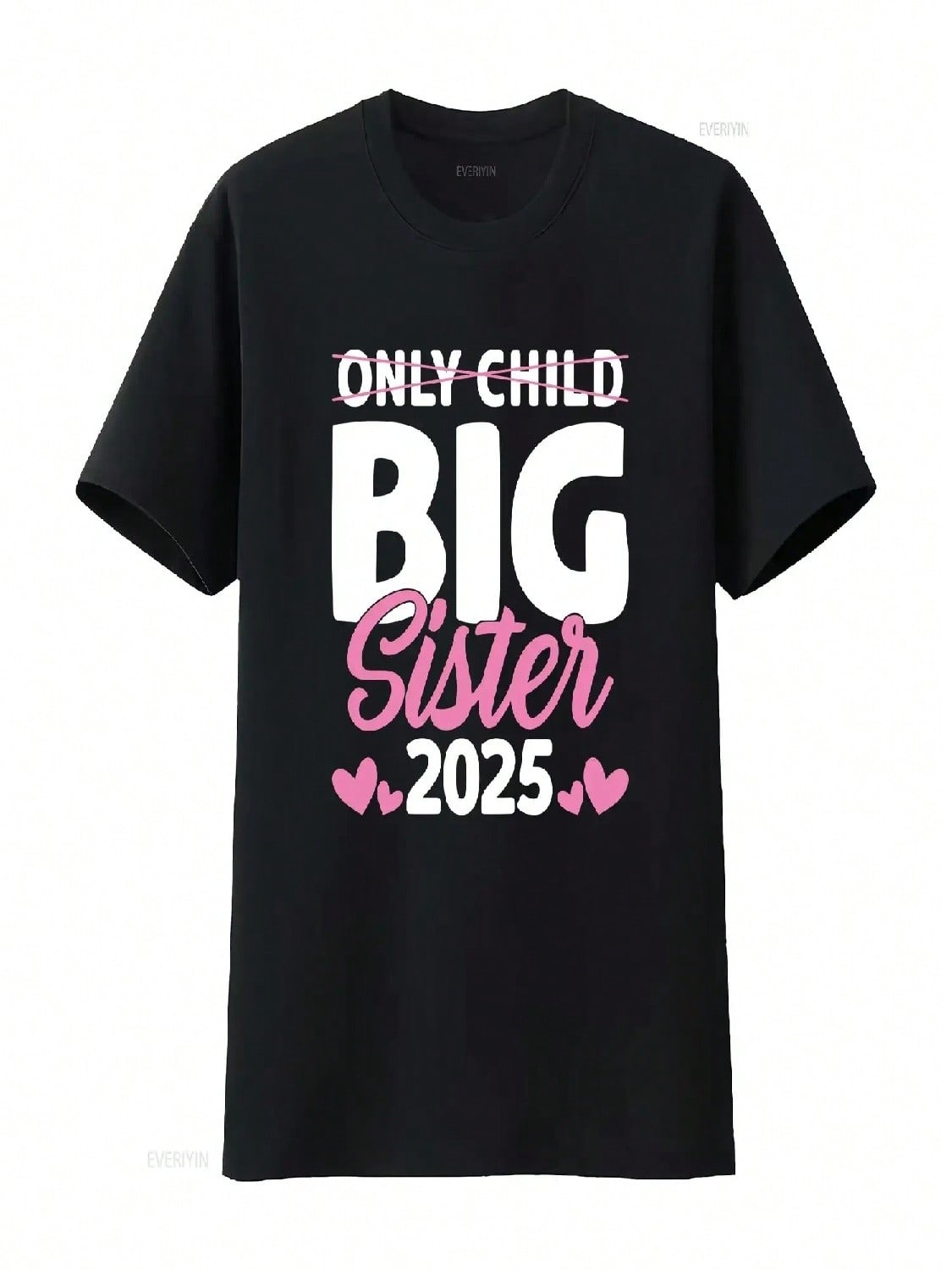 Kids Only Child Big Sister 2025 Promoted To T Shirt Vintage Washed Stylish Homme Slightly Comfortable Top For Everyday Wear S разноцветный