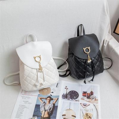 Fashion Mini Casual Backpack PU Leather Drawstring Student Bookbags