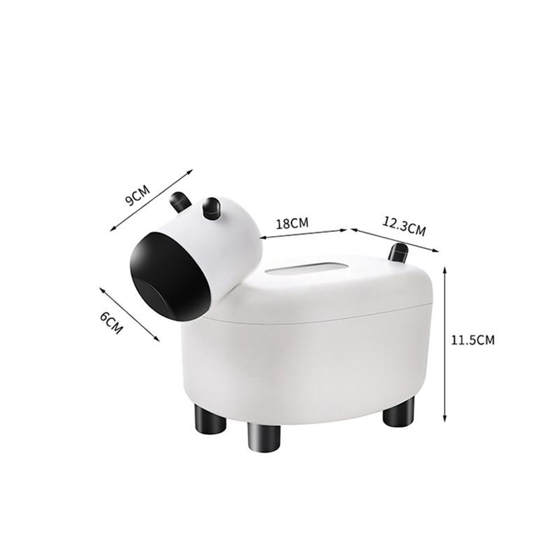 Telescopic Tissue Box with Toothpick Holder Cartoon Animal Napkin Box Plastic Rectangular Paper Hold