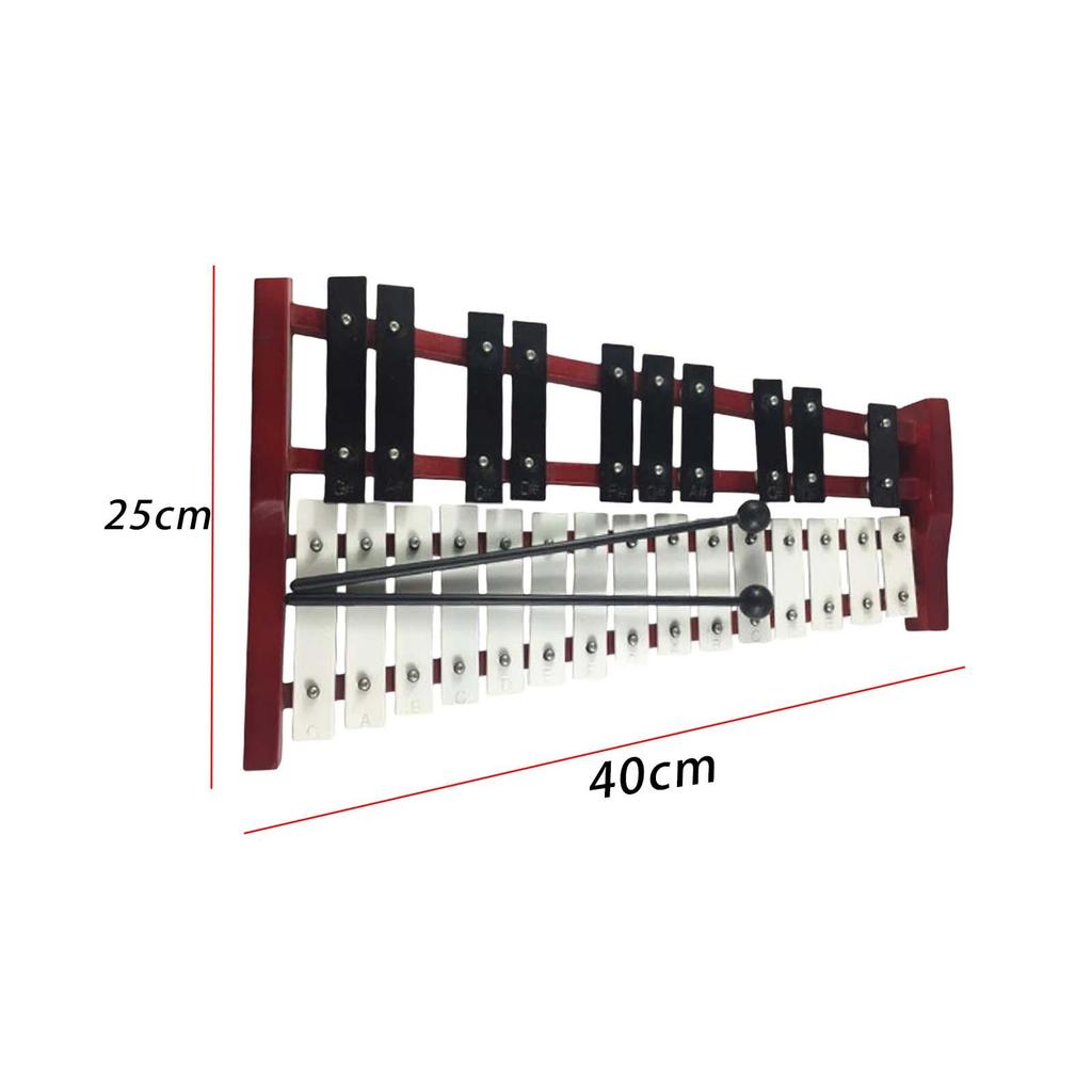 25 Note Glockenspiel Xylophone with Mallets Exquisite Craftsmanship Portable Musical Instrument