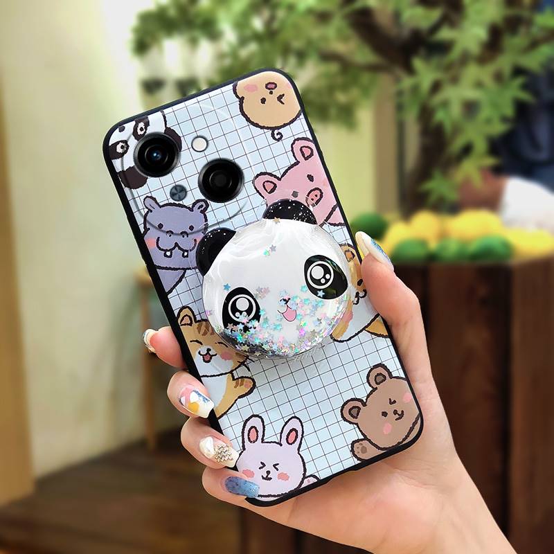 protective Rotatable stand Phone Case For Tecno POP9 4G/Spark GO 1/KL4 Waterproof TPU Skin feel silicone Glitter Durable