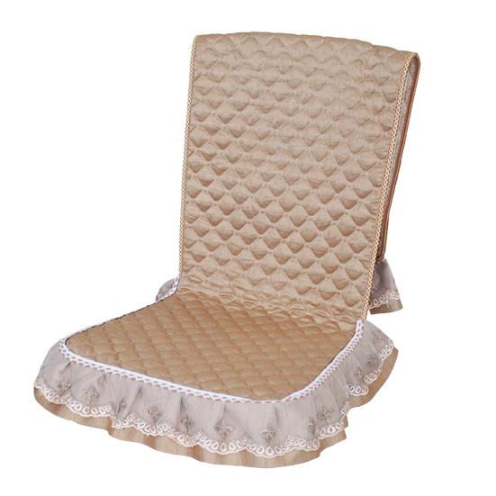 Chair Cushion with Lace Ruffle Quilted Non Slip Square Seat Pad Chair Protector with Elastic Strap for Dining Chairs Seat Office Chairs Back