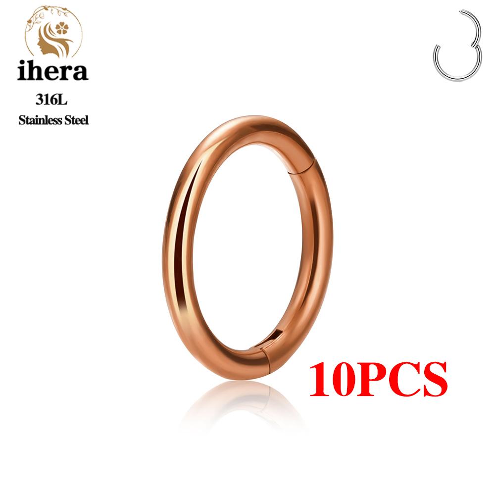 1/10PCS Stainless Steel Round Small Nose Ring Hoop 16G 18G 20G Hinged Segment Tragus Septum Cartilage Piercing Body Jewelry