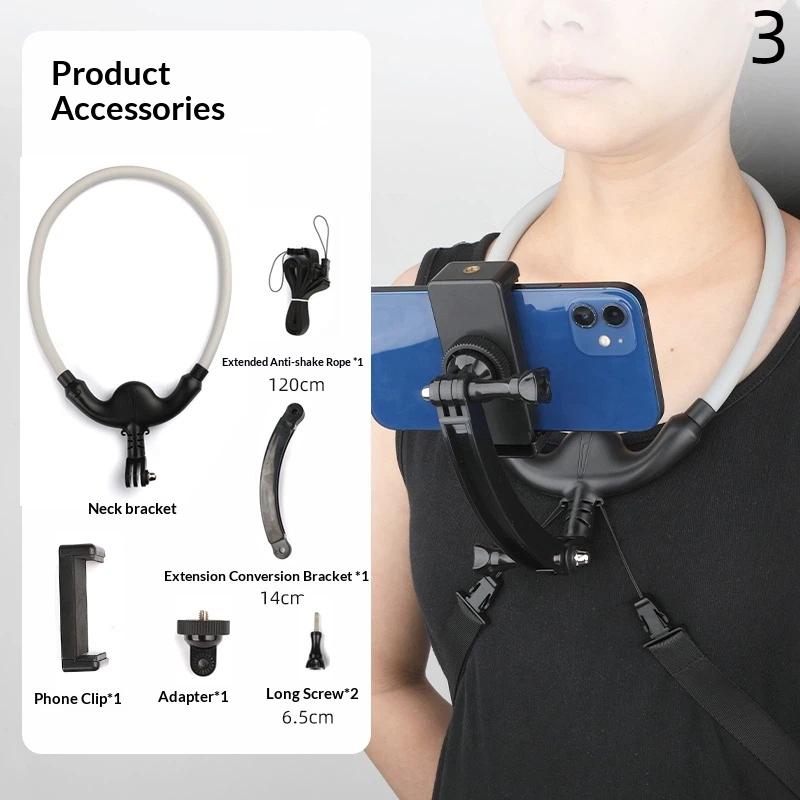 New Neck Mount Phone Clip 360° Rotation Phone Holder For Phone Accessories Quick Release Hands Free Accessories