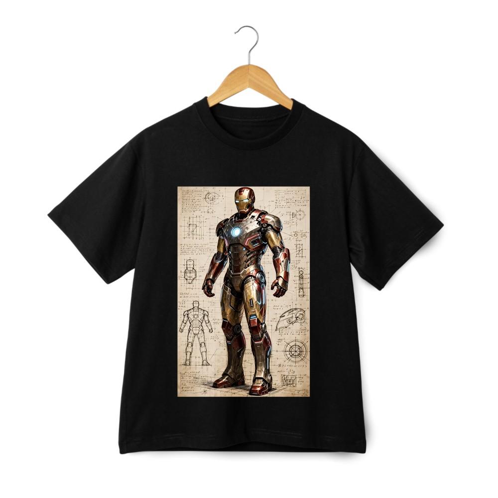 

Iron Man Armor Design Blueprint Printed T-shirt, Unisex Short-Sleeve Top M