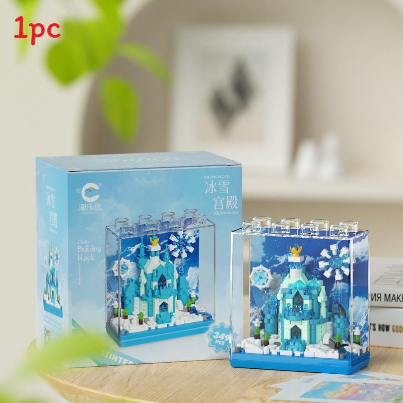 

Castle Building Blocks Toy With Abs Plastic For Creative Kids Playroom синий