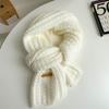 Versatile knitted wool red scarf women's new winter high-end warm couple scarf student