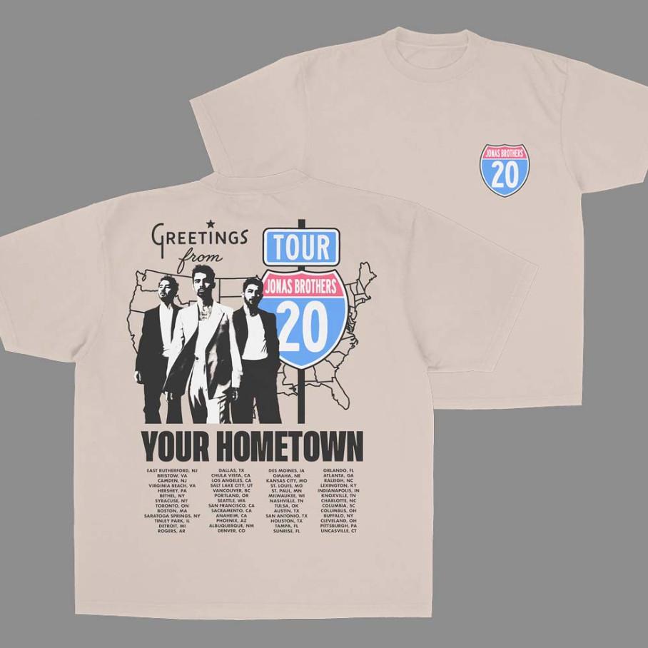 

Jonas Brothers Greetings From Your Hometown Route 20 Tour T-shirt, size S-4XL 2XL