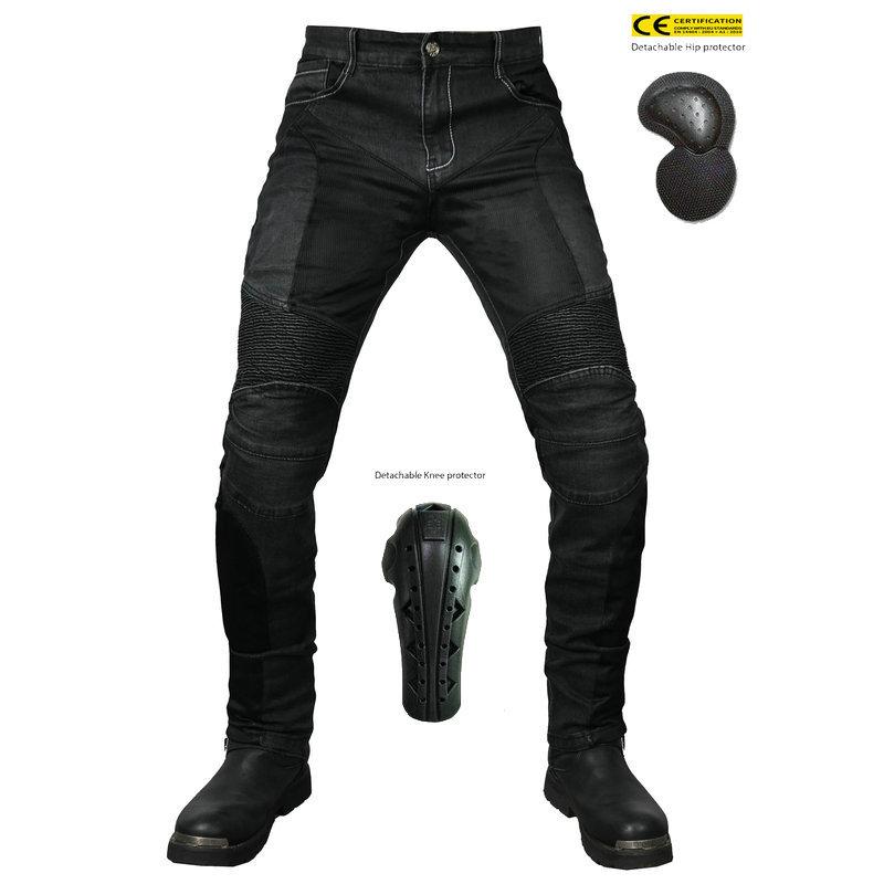 

Motorcycle Jeans Men and Women Summer Mesh Breathable Motorcycle Pants Outdoor Fall Resistant Cycling Pants CE Extended Protectors 4XL