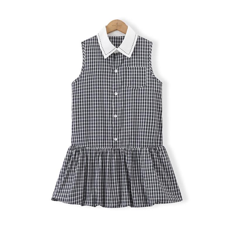 Montagut Girls' Plaid Sleeveless Bubble Dress
