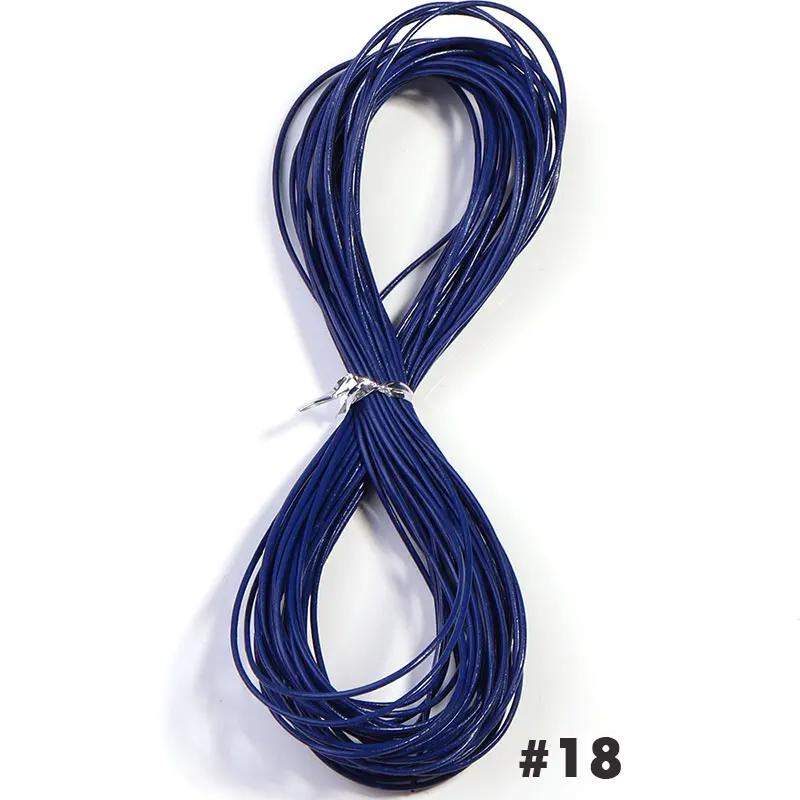 10 yardas Cuerda Redonda de Cuero Diámetro 1.5mm Cordón de Cuero Genuino de Colores Accesorios de Ropa DIY Artesanía en Cuero Materiales Hechos a Mano