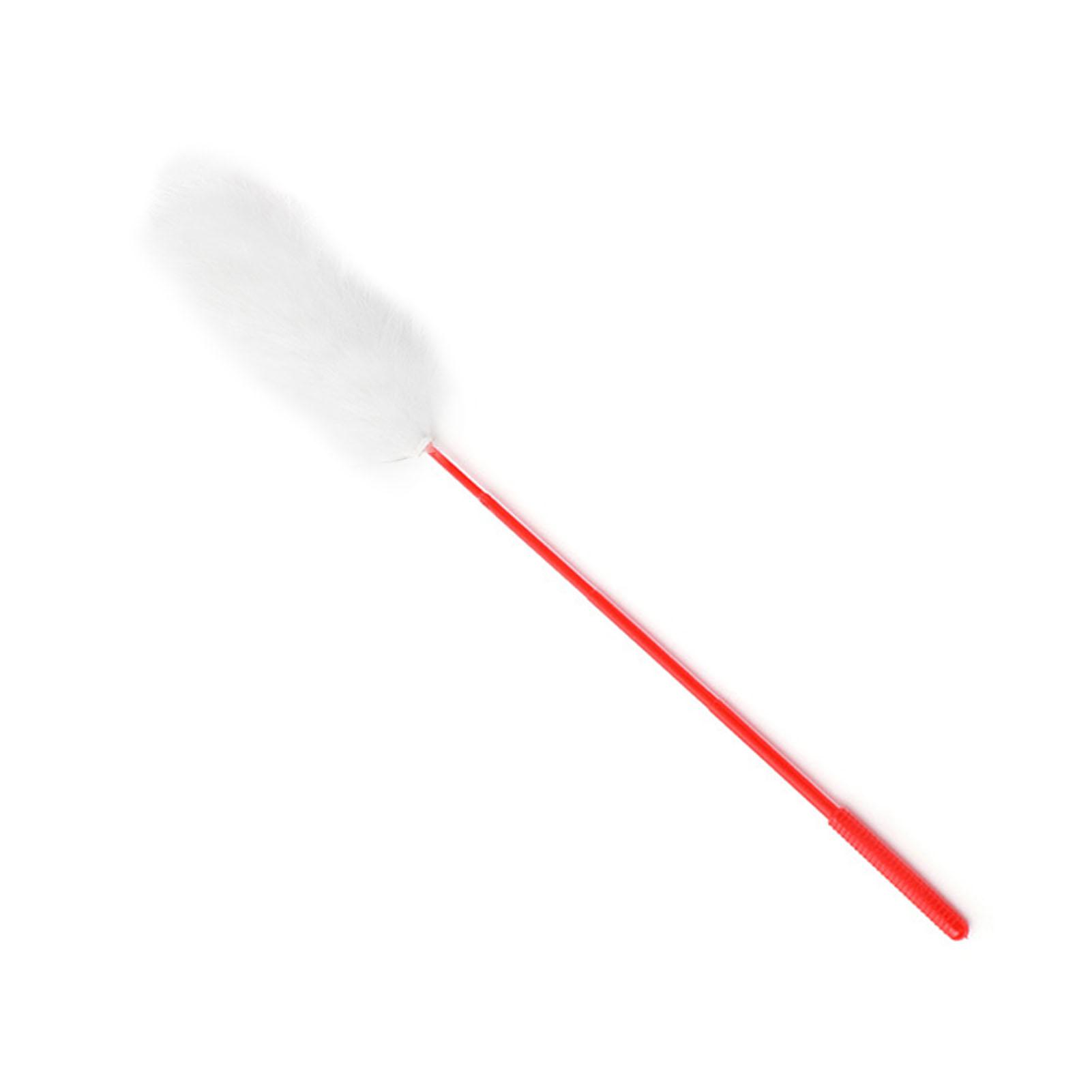 

Plush Cat Teaser Wand Bite Resistant Eco Friendly Hand Crafted Soft Flexible Plush Cat Toys for Training White белый