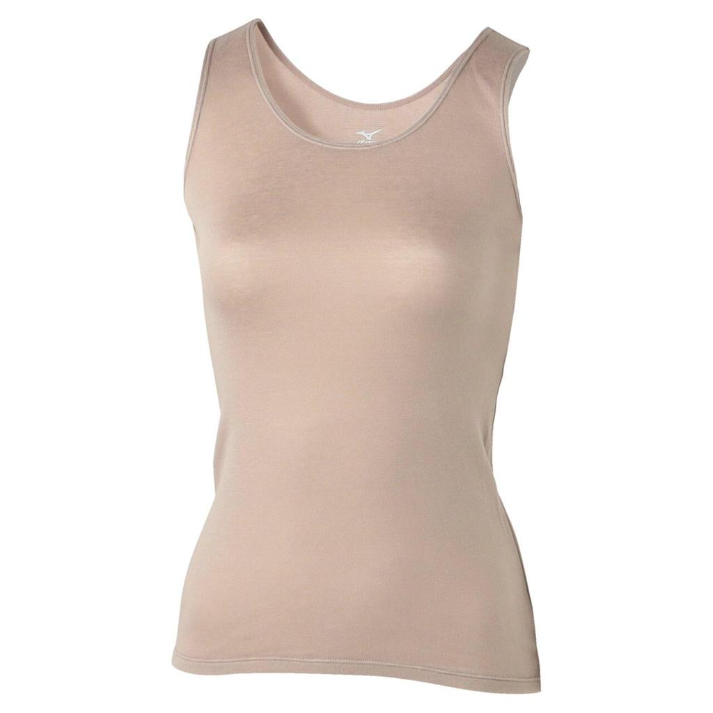 Mizuno Breath Thermo Premium Hot Inner Tank Medium for Daily Material Women's Top, Thickness, Use, C2JAC824, Greige, Heat-Generating