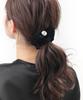 VINGTAINE Scrunchie with Swarovski Single Simple Hair and Casual for Adults Crystals, Velvet, Crystal, Accessory, Cute, Stylish, (HS-195-BK)