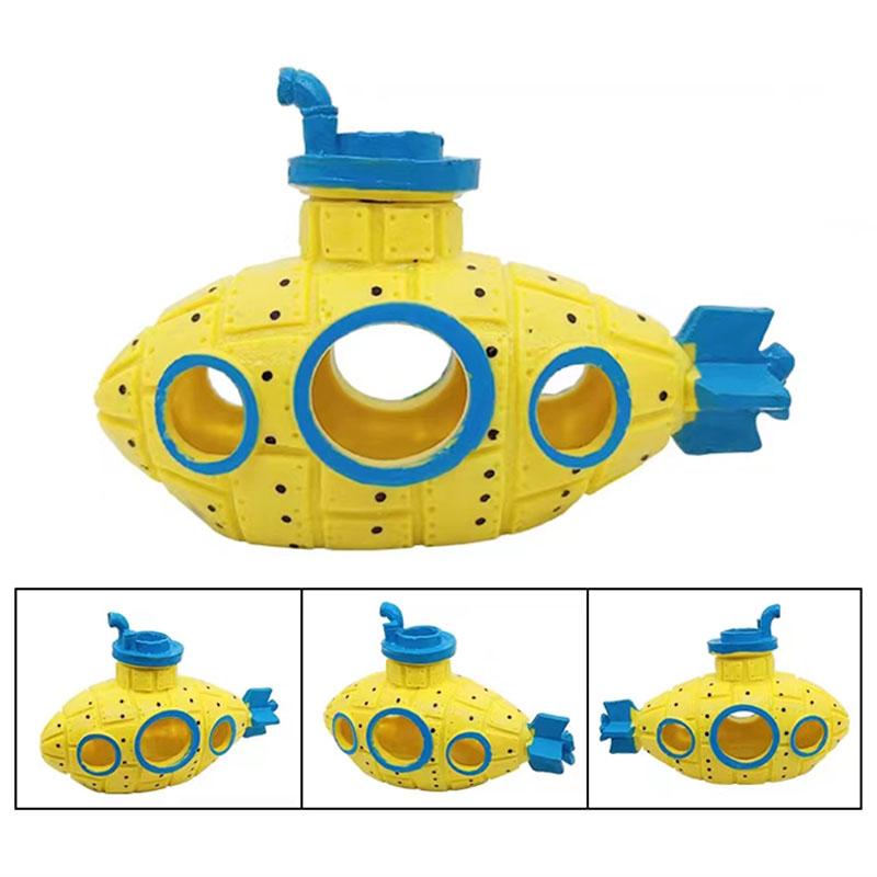 Aquarium Aquarium Dekoration U-Boot Vintage Harz Hohl Multi Loch Fisch Garnelen Spielhaus Fisch Verstecken Wohnkultur Lieferungen