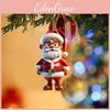 Santa Cartoon Cute Claus Pattern Acrylic Pendant For Decoration Christmas