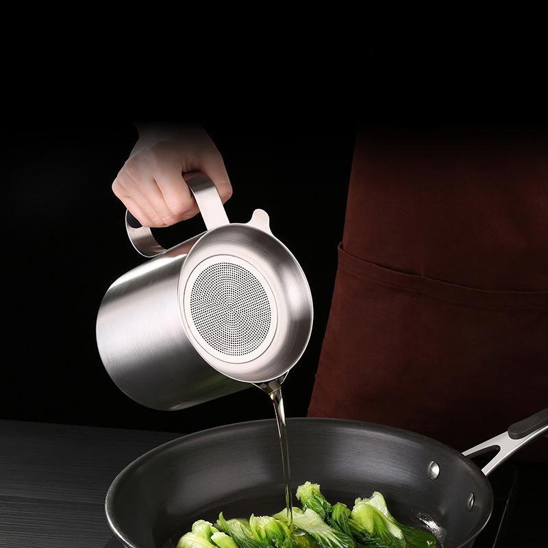 Oil Filter Pot Kitchen Household Large Capacity Filter Oil Slag Oil Separator Oil Bottle Multi-function Kitchen Filter Pot