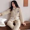 Three-Layer Padded Pajamas Women'S Winter Coral Fleece Thickened And Fleece Padded Jacket Thermal Suit Can Be Worn Outside Loungewear In Winter