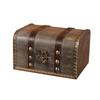 Lockable Wooden Storage Box Retro Vintage Keepsake Chest for Jewelry Necklace Postcard Collectibles Bedroom Home Decor