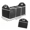 Black Car Trunk Organizer Foldable - Large Capacity Multi-compartments Space-saving Camping Use