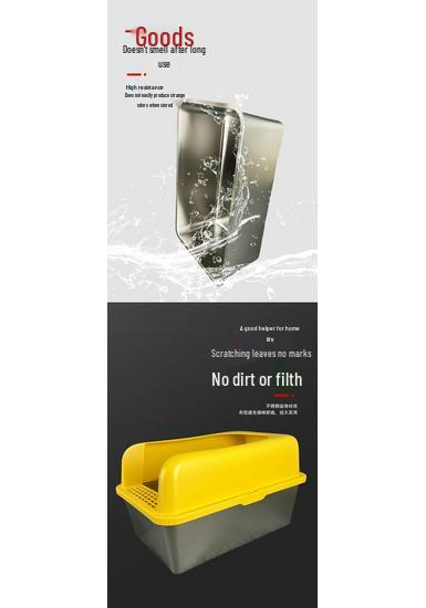 Top-Entry Stainless Steel Cat Litter Box with Anti-Splash Cover
