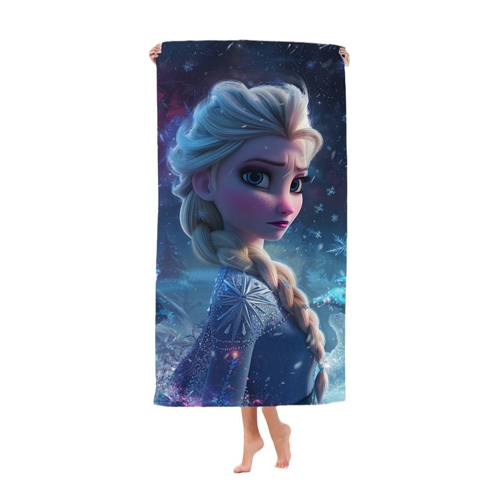 Princess Style Cartoon Printed Microfiber Beach Towel Soft Water Absorbent Bath Towel For Girls