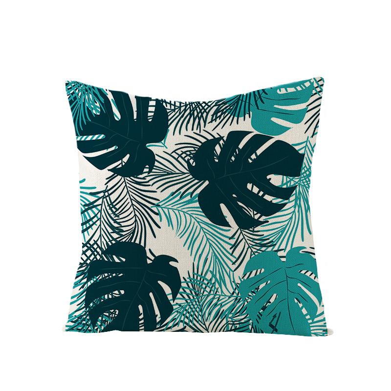 Plant Leaf Linen Pillowcase Car Office Pillowcase