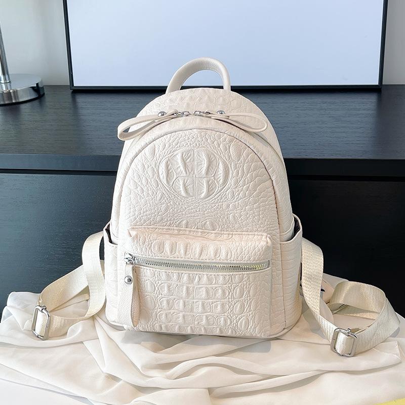 New Korean Version of Versatile Large Capacity Backpack Simple Texture College Student Schoolbag Travel Backpack