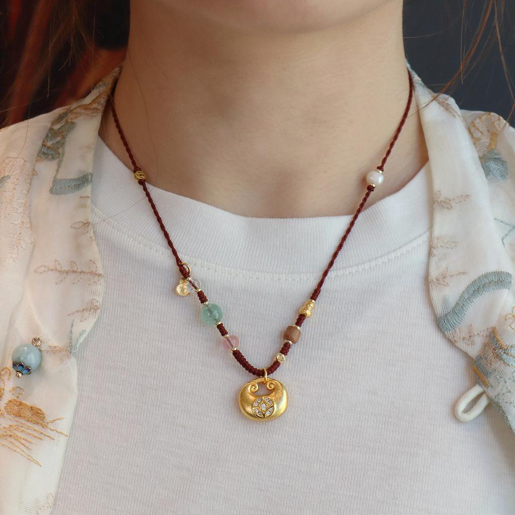 Natural Agate Light Luxury Necklace Fashion Women Daily Jewelry Lucky Gift