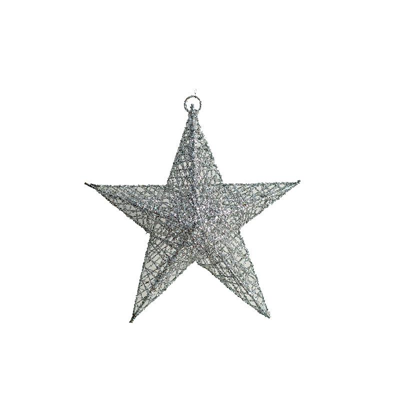 1PC Stern Ornament Weihnachtsdeko Party Deko Glitzer Pentagramm Wohnaccessoires Weihnachtsbaum Anhänger