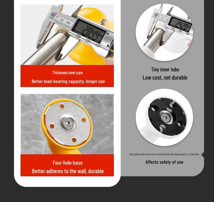 Barrier-Free Stainless Steel Safety Handrail for Elderly and Disabled - Anti-Slip Grab Bar for Toilet and Washroom