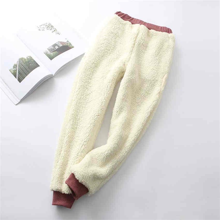 Women's Winter Velvet Casual Pants Plus Size Thicken Sweatpants Bear Embroidery Trousers