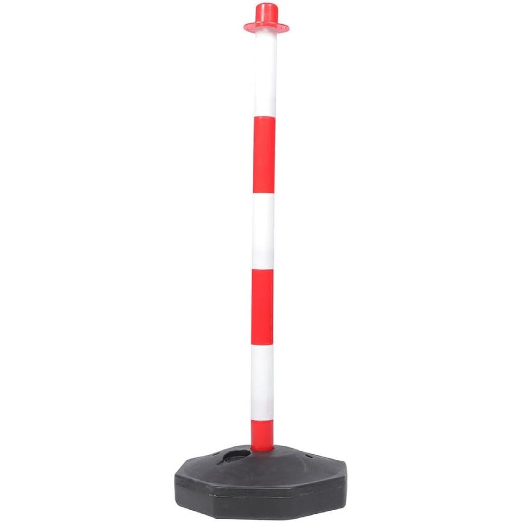 Traffic Delineator Post with Wheels 23.4 Inch High Elastic Warning Column for Garage Parking Safety Vehicle Collision Cushion and Car Stop Indicator