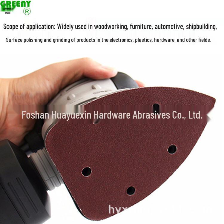 Velvet Triangular Sandpaper, 140x90mm, 5-Hole, Non-Standard Flocked, Hot-Selling for Foreign Trade