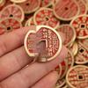 Yellow Brass Vermilion Mountain Ghost Flower Coin Pure Copper Taoist Antique Coin Pendant