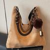 Casual Retro Suede Tote Bag Women's New Commuter Underarm Bag Fashion Niche Shoulder Bag Bag