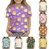 Kids Animal Print Crew Neck Short Sleeve Casual Loose Fit T Shirt Comfortable Lightweight Soft Fabric Suitable for Everyday Wear