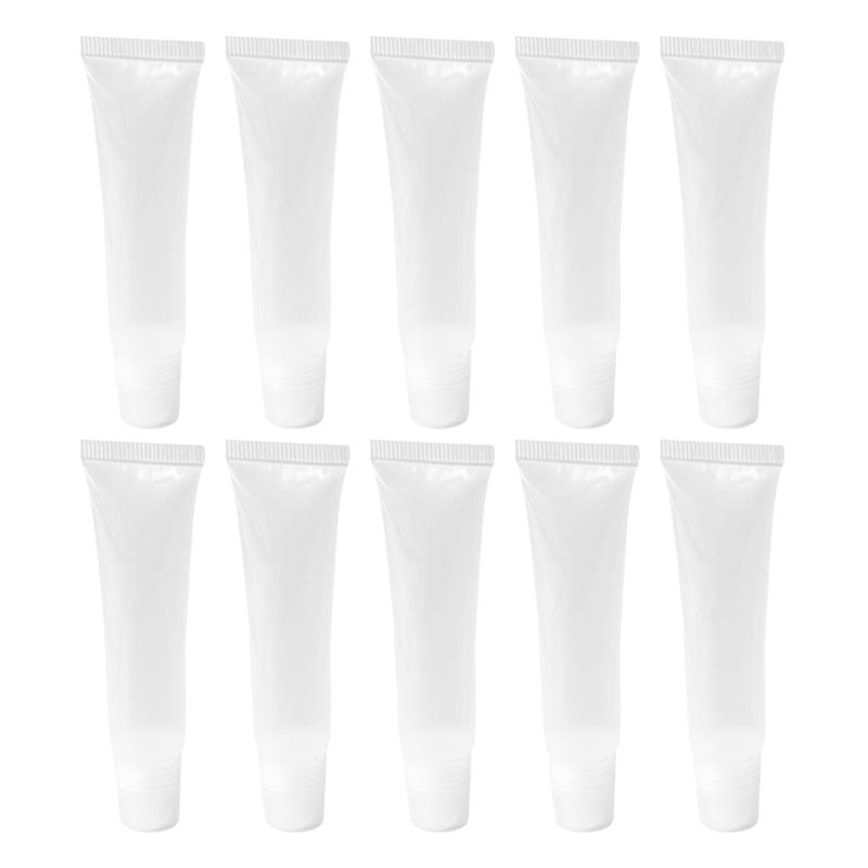Clear Plastic Refillable Lip Balm Tubes Angled Nozzle for Precise Application Small Cosmetic Containers Empty Bottle