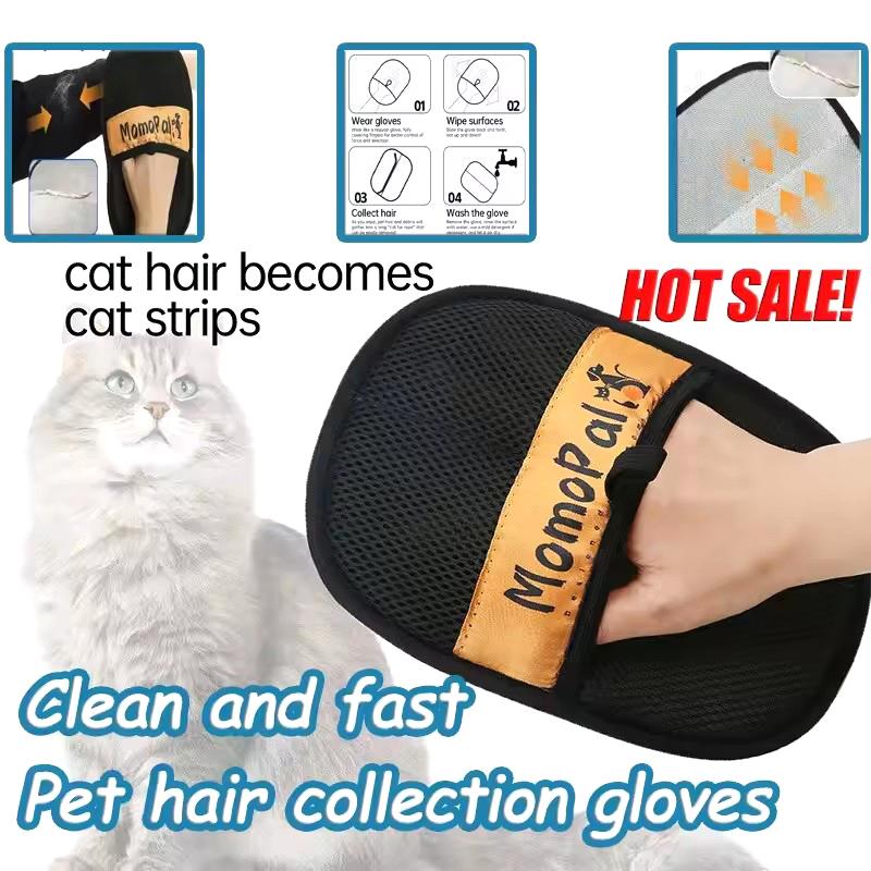 

Pet Grooming Gloves Cats Hair Brush Pet Hair Removal Gloves Dual Brush Static-Free Cat Hair Cleaning Tool Hair Stripping Mitts