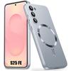 Magnetic Case - BOOLING - for Samsung Galaxy S25 FE - Slim Anti-Scratch Silicone - Silver