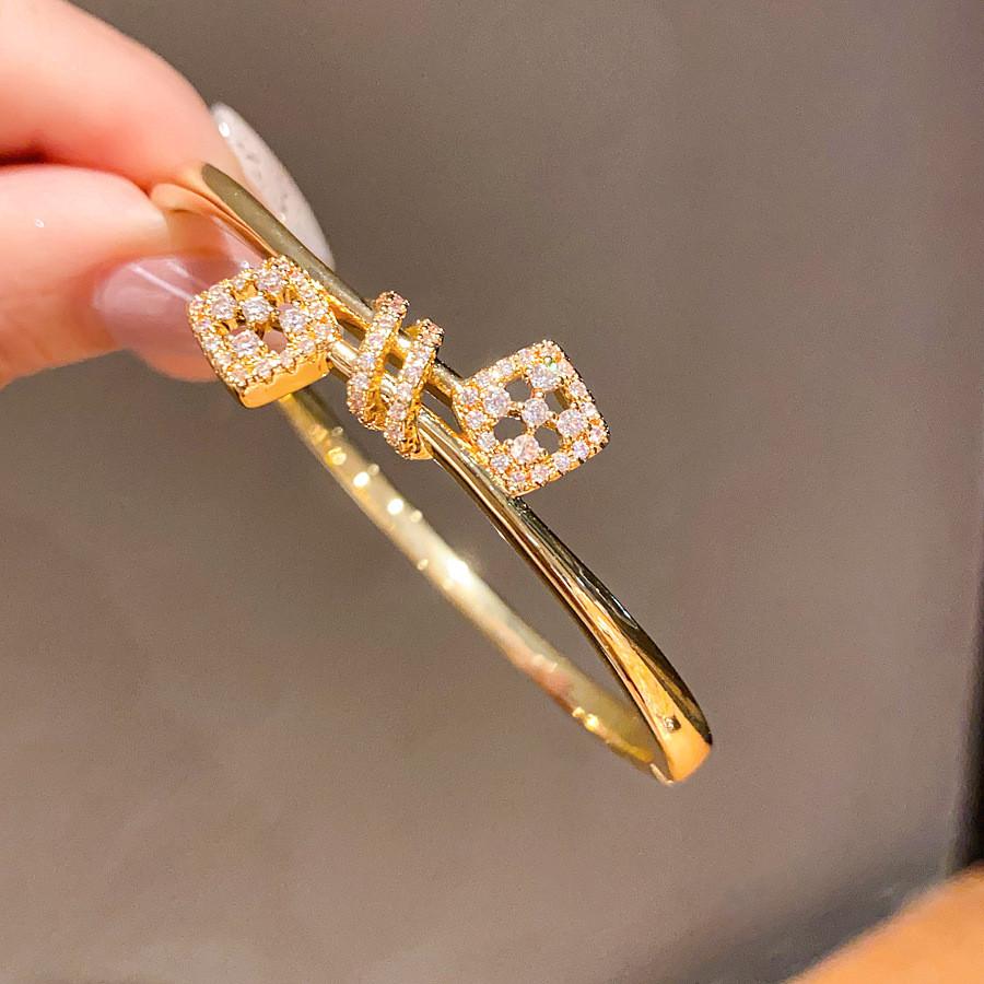 Geometric Zircon Square Buckle Bracelet For Women Fashion Jewelry